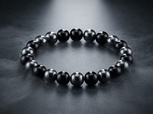 黒曜の守り（オニキス × ヘマタイト）のブレスレット