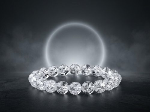 氷裂水晶（クラッククリスタル）のブレスレット